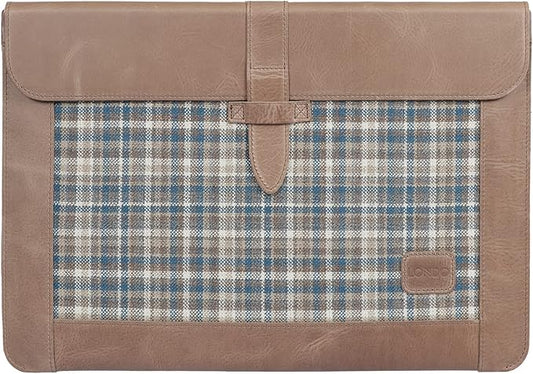 LONDO Leather Sleeve Compatible with MacBook Pro 14 & Air 13-13.3 Inch (M5, M4, M3, M2, M1, Pro, Max) & iPad Pro 12.9, Premium Top Grain Leather Laptop Bag, Mink 2020 to 2026 Models