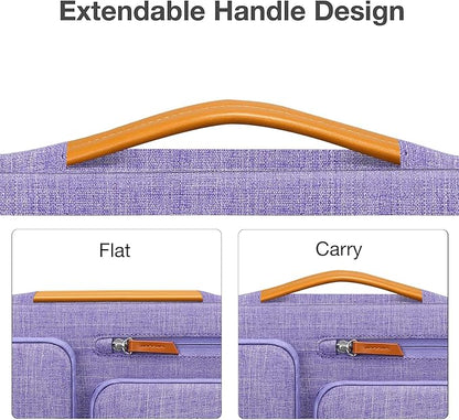 MOSISO 360 Protective Laptop Case 16 inch, 15-15.6 inch Laptop Sleeve Compatible with MacBook Pro 16, HP Acer Dell Lenovo ASUS, Side Open Carrying Case with 4 Zipper Pockets&Handle, Purple