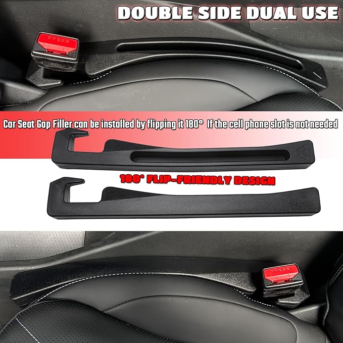 Ford Explorer Seat Gap Filler, Car Seat Gap Filler Organizer Stop Things from Dropping Customized Interior Accessories for Ford, Black Pack of 2