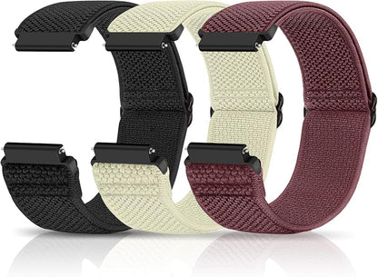 Compatible with 16mm 18mm 19mm 20mm 22mm 24mm Watch Bands Quick Release Replacement Wristband,Adjustable Stretchy Nylon Solo Loop Straps Fabric Braided Sport Elastic Bands for Men Women