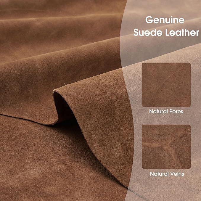 Kattee Sling Bag for Women, Genuine Suede Leather Fanny Packs Crossbody Purse, Small Chest Bag with RFID Blocking, Coffee