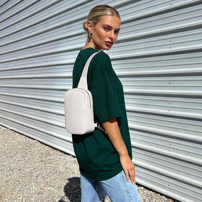 befen Genuine Leather Anti Theft Small Crossbody Bags for Women, RFID Cross Body Sling Chest Bags Fanny Packs Travel Purse