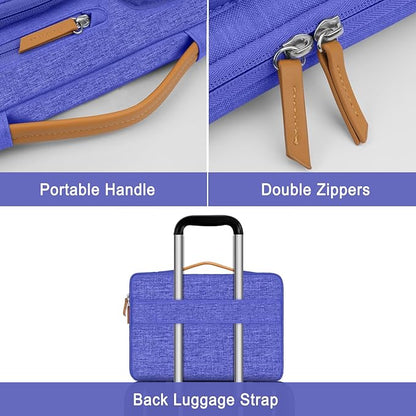 MOSISO 360 Protective Laptop Case 13.3 inch, 13-13.3 inch Laptop Sleeve Compatible with MacBook Air/Pro 13 / Pro 14,HP Dell Acer ASUS,Side Open Carrying Case with 4 Zipper Pockets&Handle, Royal Blue