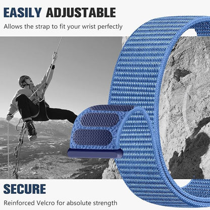 18mm 20mm 22mm Hook and Loop Watch Band Compatible with Garmin Vivoactive 5/ Vivoactive 6/ Vivoactive 3, Soft Nylon Breathable Sport Strap for Venu 2S/ Venu3S/ Forerunner 265s,Venu 3/ Venu 2 Men Women