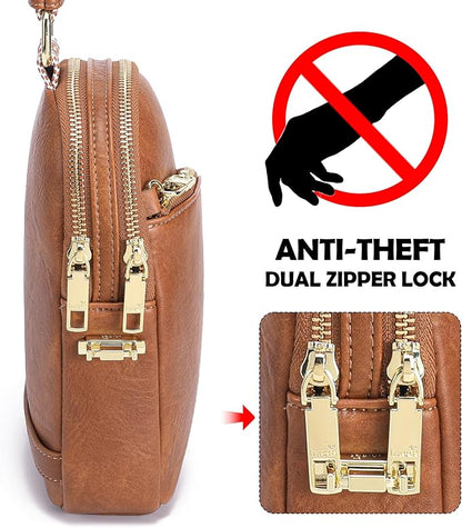INICAT RFID Blocking Sling Bag, Anti Theft Crossbody Bag for Women, Travel Fanny Pack Style Purse, Vegan Leather