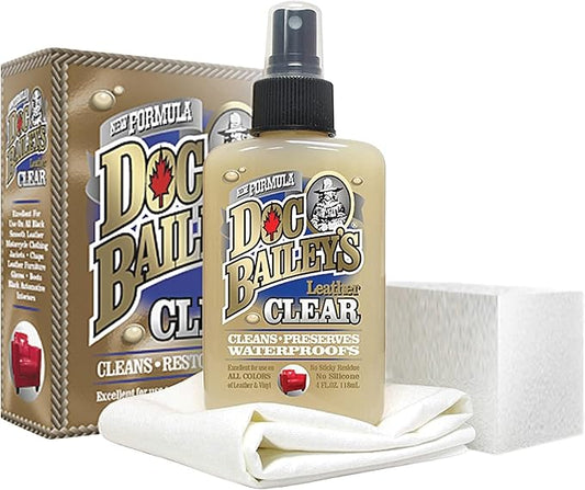Doc Baileys “Clear” Formula Kit for Professional Detailers | Clean and Waterproof Blue, Pink, Red, and Brown Shades of Leather | | Protect and Revive Leather, Vinyl, Canvas, and More