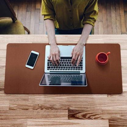 CENNBIE Leather Desk Mat 39.3"x19.6", Extra Large Desk pad,Large Office Writing Desk Computer Leather Mat Mousepad,Waterproof (Brown)