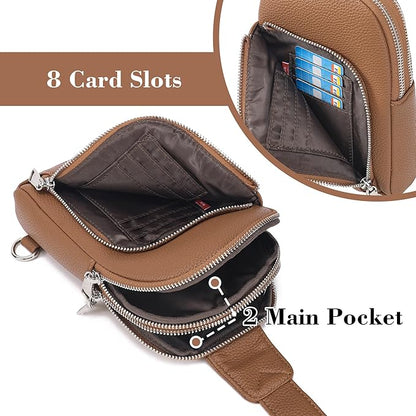 INICAT RFID Blocking Sling Bag, Anti Theft Crossbody Bag for Women, Travel Fanny Pack Style Purse, Vegan Leather