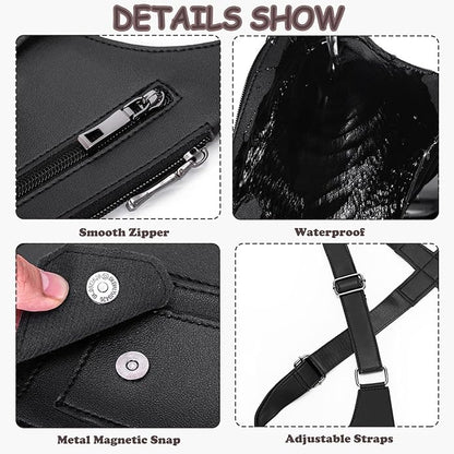 Men's Double Shoulder Armpit Bag, Premium Leather Underarm Anti-Theft Hidden Wallet Pocket, Adjustable & Vintage for Hiking