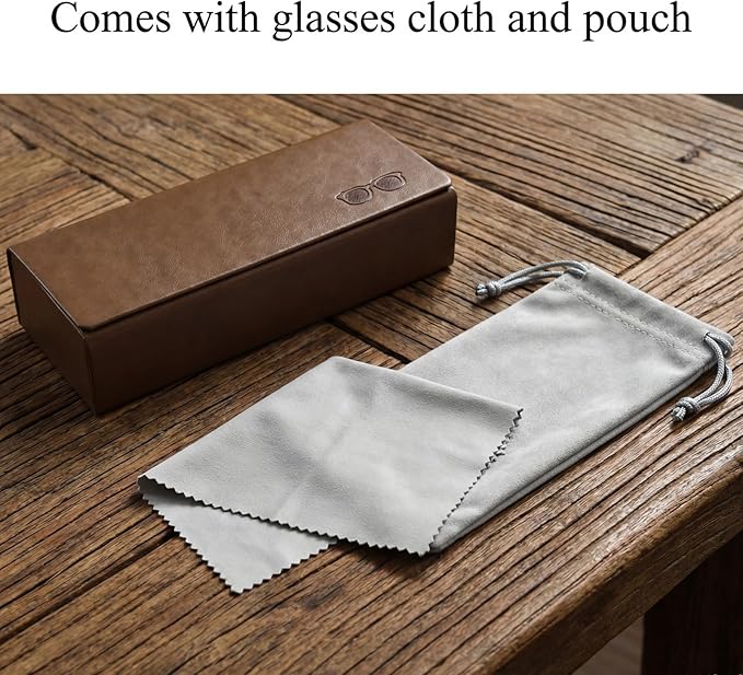 Glasses Case hard shell,3-in-1 Sunglasses Case & Eyeglass Case with Cleaning Cloth & Storage Pouch