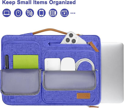 MOSISO 360 Protective Laptop Case 13.3 inch, 13-13.3 inch Laptop Sleeve Compatible with MacBook Air/Pro 13 / Pro 14,HP Dell Acer ASUS,Side Open Carrying Case with 4 Zipper Pockets&Handle, Royal Blue