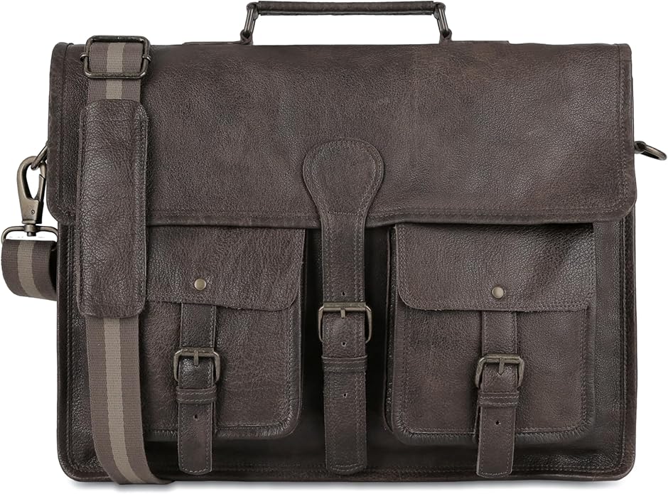 Leather briefcase 18 inch laptop messenger bag for men and women best satchel office bag