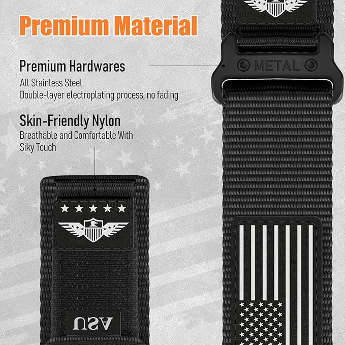 22mm Band Compatible with Samsung Galaxy Watch 3 Band 45mm/Galaxy Watch 46mm/Gear S3 Frontier/Classic for Men,Rugged Fabric Nylon Strap for Garmin Venu 3 2/Vivoactive 4/Forerunner 265/255,L