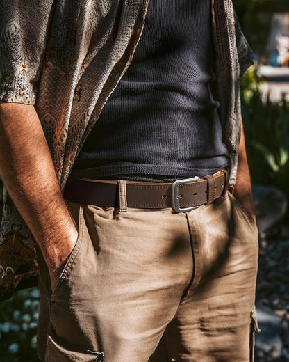 CHAOREN Full Grain Leather Belt for Men, Work Belts for Men Heavy Duty, Daily Wear for Jeans Pants