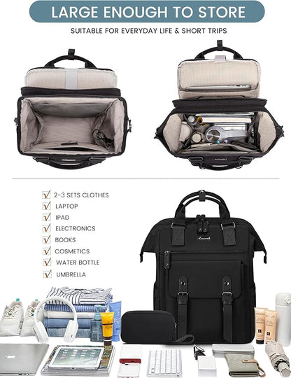 LOVEVOOK Laptop Backpack for Women, Work Backpack with 17 Inch Separate Laptop Compartment, Teacher Nurse Bags College Computer Backpack Purse, Business Travel Bag, Upgraded