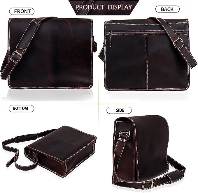 11 inch Small Crossbody Shoulder Genuine Leather iPad/Tablet Vintage Messenger Bag For 10.5 inch iPad Pro for Women & Men