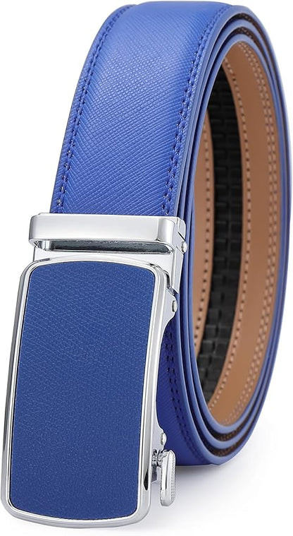 Lingli Men's Belt,Ratchet Dress Belt with Automatic Buckle Brown/Black-Trim to Fit-35mm wide