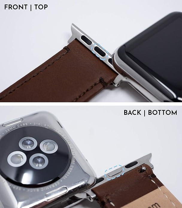 BARTON WATCH BANDS - Top Grain Leather Watch Bands Compatible with Apple Watch Models - 1, 2, 3, 4, 5, 6, 7, 8, 9, 10, SE, Ultra & Ultra 2