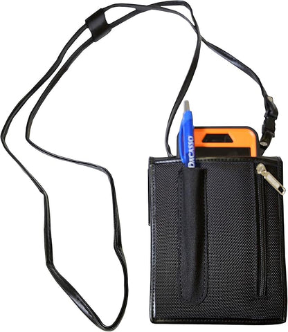 DACASSO Black Bonded Leather Badge Holder - Luxury Leather Badge Holder & Office Accessories