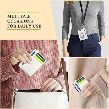 Hancynir Minimalist Small Wallet Women Credit Card Holder, RFID Blocking Slim Mini Card Wallets Cute Front Pocket PU Leather Card Case Thin Travel Zipper Coin Cash for Ladies Men Wallet Gifts White