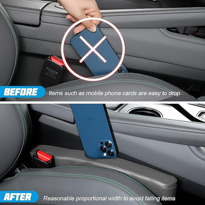 Mandark Car Seat Gap Filler, 2PCS Leather Vehicle Gap Stopper to Fill Between Seat and Console, Automotive Crevice Plug Blocker Accessories from Dropping, Universal for SUV, Sedan, Truck (Gray)