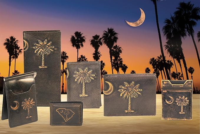 ZEP-PRO SC Palmetto Burnished Leather Magnetic Front Pocket Wallet, Slim Stylish for Men