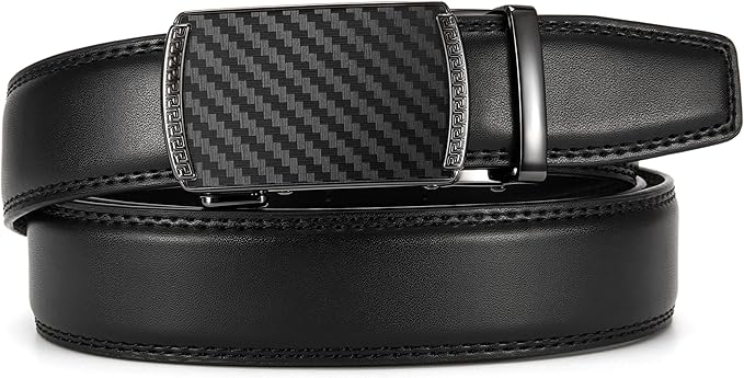 CHAOREN Mens Dress Belt - Mens Ratchet Belt Leather for Dress Pant - Micro Adjustable Belts Fit Everywhere