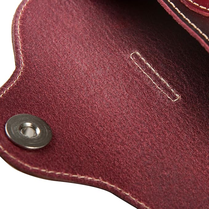 ZLYC Unisex Semi Hard Genuine Leather Eyeglass Case With Belt Loop for Prescription Eyeglasses & Standard Sized Sunglasses