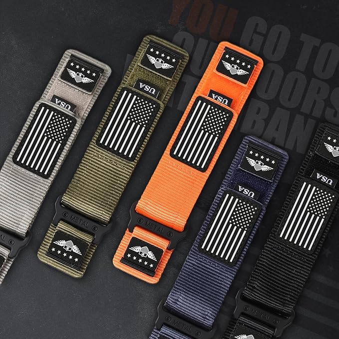 22mm Band Compatible with Samsung Galaxy Watch 3 Band 45mm/Galaxy Watch 46mm/Gear S3 Frontier/Classic for Men,Rugged Fabric Nylon Strap for Garmin Venu 3 2/Vivoactive 4/Forerunner 265/255,L