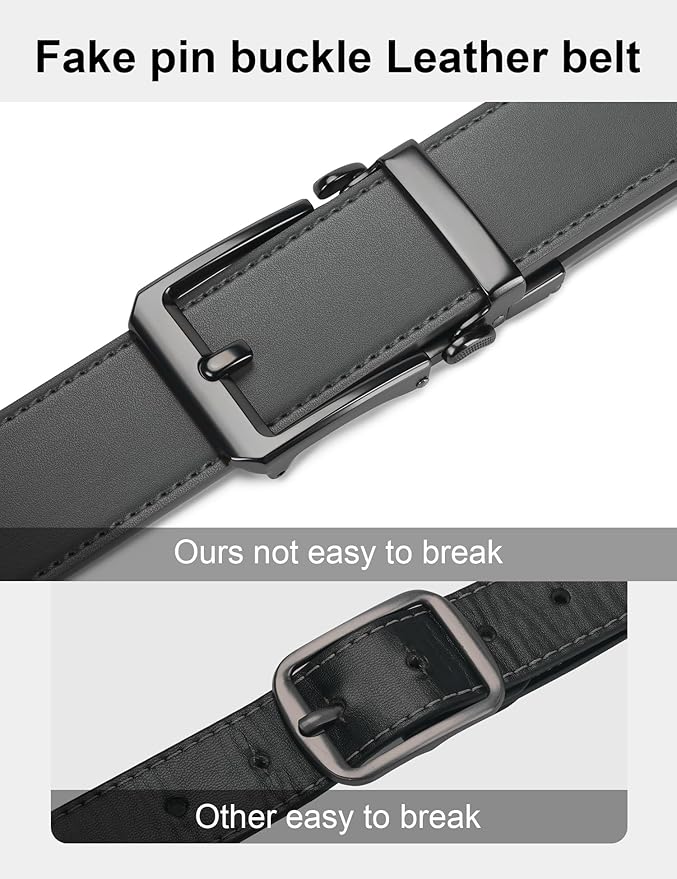 JUKMO 1.5" (38mm) Leather Ratchet Belt for Men in Gift Box