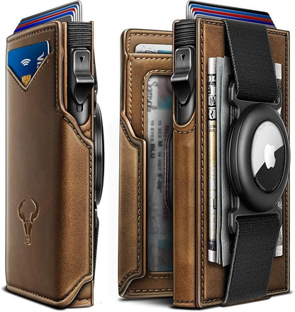 BULLIANT Men Wallet Gift Boxed,Slim Front Pocket Wallet Money Clip Card Holder 3.8"x2.7",Pop-up Access