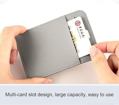 2 Pcs Leather ID Badge Holders - Vertical, Red, Multiple Card Slots for Offices, Staff, Students, Employees