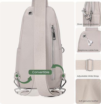 befen Genuine Leather Small Sling Bag for Women Anti-Theft Crossbody Chest Bags Fanny Packs for Travel with RFID Card Slots