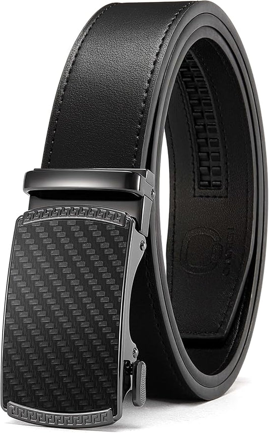 CHAOREN Mens Belt Leather Ratchet Belt - Customizable Fit, Effortless Style (35mm)