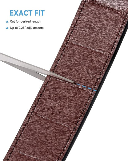 BOSTANTEN Mens Belt Leather Ratchet Belt For Men Dress and Casual with Adjustable Buckle, Trim to Fit