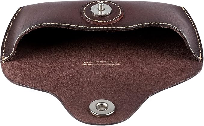 ZLYC Unisex Semi Hard Genuine Leather Eyeglass Case With Belt Loop for Prescription Eyeglasses & Standard Sized Sunglasses