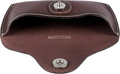 ZLYC Unisex Semi Hard Genuine Leather Eyeglass Case With Belt Loop for Prescription Eyeglasses & Standard Sized Sunglasses