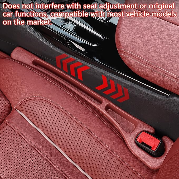 2PCS Car Seat Gap Filler Organizer – No Drop Seat Guard for Cars & SUVs | Universal Fit, Durable & Easy Install | Prevents Phone, Keys, Wallet from Falling Between Seats (Black)