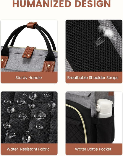 LOVEVOOK Laptop Backpack for Women, 15.6'' Waterproof Nurse Bag Teacher Work Backpack Purse for Women, Travel Computer Backpack for College Office Business Ladies
