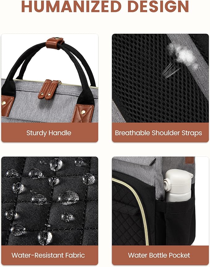 LOVEVOOK Laptop Backpack for Women, 17.3'' Waterproof Nurse Bag Teacher Work Backpack Purse for Women, Travel Computer Backpack for College Office Business Ladies