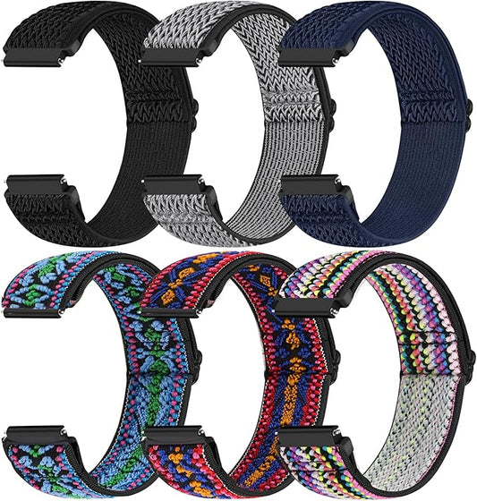 Runostrich 22mm Quick Release Elastic Band Compatible with Samsung Galaxy Watch 3 45mm/Garmin Venu 4 45mm/3 45mm/Venu 2/Vivoactive 4/Forerunner 570(47mm)/255/265/Amazfit Helio/Bip 6/5/Balance 2
