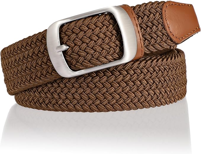 XZQTIVE Braided Belt Stretch Belt for Men and Women Multicolored Woven Golf Belt Elastic Jean Belts