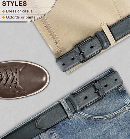 KEMISANT Men Belt-Genuine Leather Belt for Men Dress Casual Golf Jeans 1 3/8"
