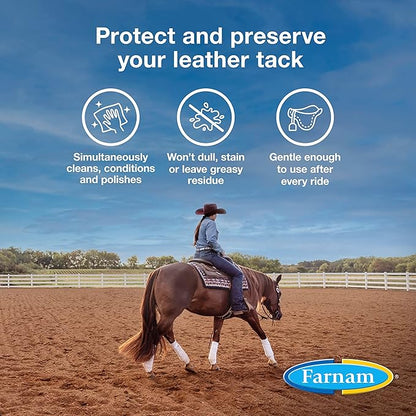 Farnam Leather New Easy-Polishing Glycerine Saddle Soap and Leather Saddle Cleaner, Protects and Preserves Leather, Cleans, Conditions and Polishes, 16 Oz. (Pack of 2)