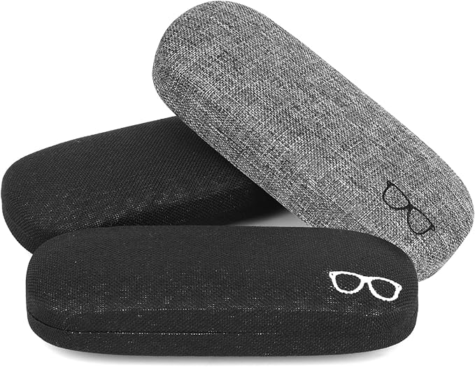 RayLove 3-Pack Hard Shell Eyeglasses Case Large Reading Glasses Hard Case