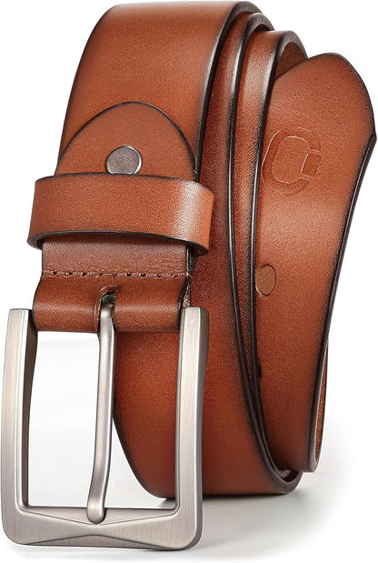 CHAOREN 1.5" Mens Belts Leather - Italian Full Grain Leather Belts - Ideal for Casul Jeans & Work Wear