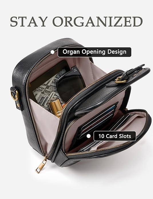 Crossbody Bag for Women Men, Vegan Leather Anti-Theft Messenger Shoulder Bag, Vintage Cross Body Purse with Card Slots