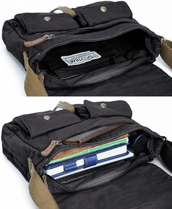 Gootium Canvas Messenger Bag - Vintage Crossbody Shoulder Bag Military Satchel
