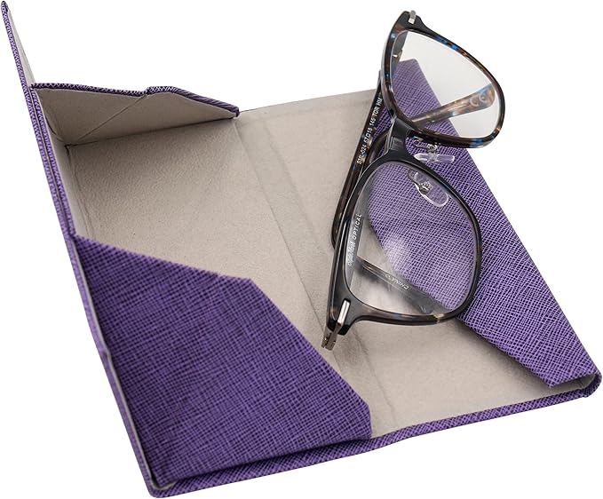 Real Sic Glasses Case for Men and Women - Magnetic Folding Hard Shell Sunglass Holder - Inspired by Solid Color