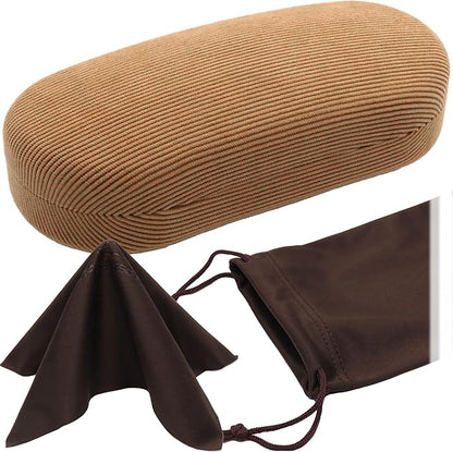 MyEyeglassCase - Large Sunglasses Case - Hard Glasses Case Holder w/Pouch & Cloth - Eyeglass Case Aviator Frames Men & Women